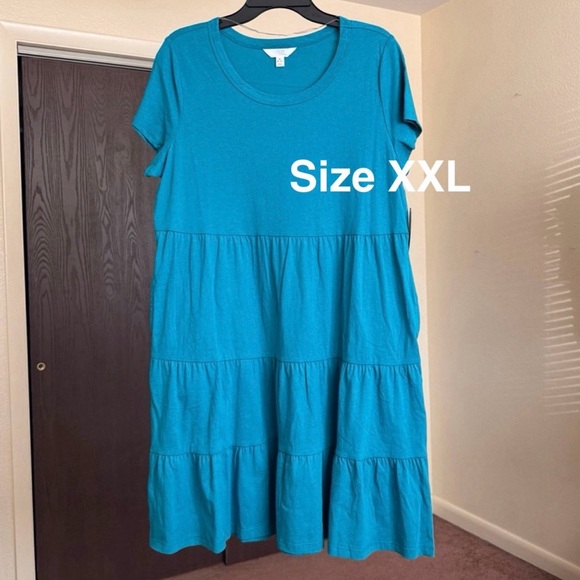 TimeTime and Tru Women's and Women's Plus Tiered Cotton Mini Dress, Size XXL - Picture 1 of 5